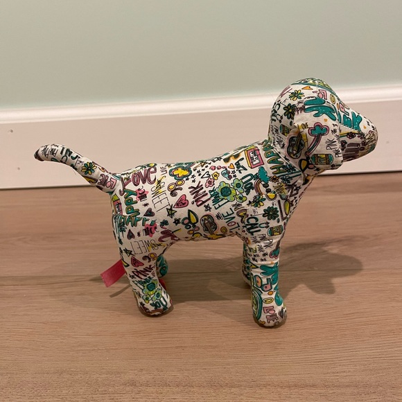 Victoria’s Secret PINK graffiti doodle plush dog - Picture 2 of 2